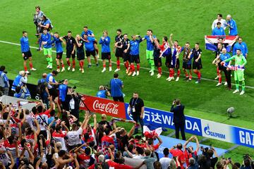 Los jugadores croatas celebraron la clasificación para la final del Mundial.