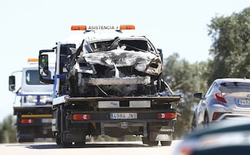 Accidente de tráfico mortal del futbolista José Antonio Reyes en la autovía A-376 de Sevilla a Utrera.