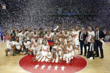 Real Madrid celebrate their Liga ACB win