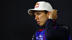 Gasly, en la conferencia de prensa de la FIA.