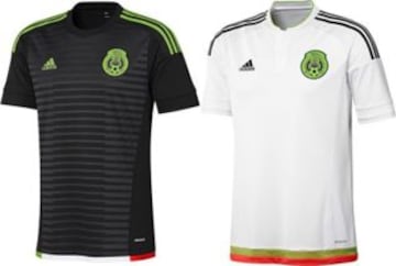 México presentará novedosos uniformes Adidas. La negra reemplazará a la verde tradicional y la blanca será la alternativa.