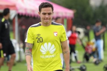 Seijas, el protagonista de la práctica, antes de su último partido en El Campín