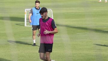 Jozabed S¨¢nchez en un entrenamiento con el M¨¢laga