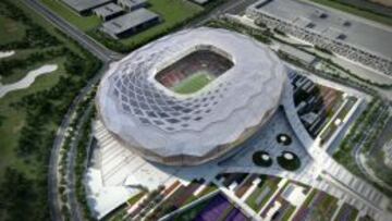 Modelo de uno de los estadios del Mundial de 2022.