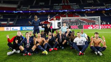 El PSG celebró así su clasificación ante el Borussia de Dortmund.