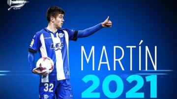 El Alavés renueva al joven Martín Aguirregabiria hasta 2021