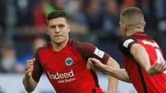 Luka Jovic celebra un gol con el Eintracht de Frankfurt. 