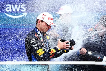 El piloto neerlandes de Red Bull, Max Verstappen,  ganador del GP de Canadá.