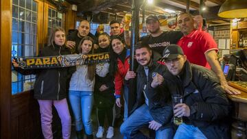 Aficionados del Atl&eacute;tico en M&aacute;nchester.