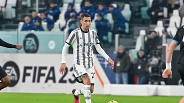 Ángel Di María durante un partido de la Coppa de Italia contra la Lazio.