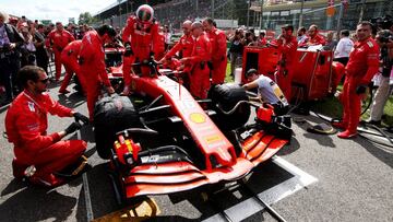 Miembros de Ferrari en el GP de Italia de F1 2019.