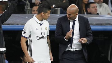 James cambia de actitud y Zidane vuelve a contar con él