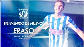 Eraso es el noveno fichaje del Leganés en lo que va de verano.