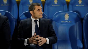 Ernesto Valverde, en el banquillo de Las Palmas.