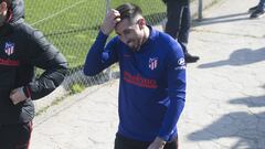 H&eacute;ctor Herrera, en un entrenamiento del Atl&eacute;tico.