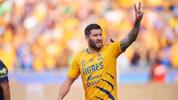 Andre-Pierre Gignac of Tigres during the game Tigres UANL vs America, corresponding to day 16 of the Torneo Clausura Grita Mexico C22 of Liga BBVA MX, at Universitario Stadium, on April 23, 2022.

<br><br>

Andre-Pierre Gignac de Tigres durante el partido Tigres UANL vs America, correspondiente a la jornada 16 del Torneo Clausura Grita Mexico C22 de la Liga BBVA MX, en el Estadio Universitario, el 23 de Abril de 2022.