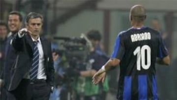 <b>ITALIA </b>Adriano y Jose Mourinho.