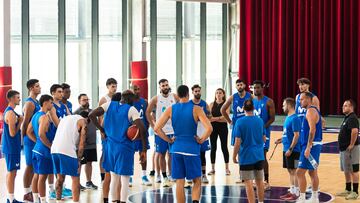 El Movistar Estudiantes, en su primer entrenamiento de la temporada 2024-25.