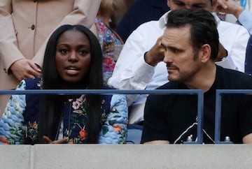 La tenista ganadora del US Open femenino Sloane Stephens con el actor Matt Dillon.