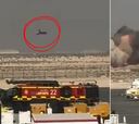 El impactante momento en que un avión de combate se estrella en mitad de un show aéreo en Dubái