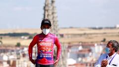 Santiago Buitrago, con el maillot de líder de la Vuelta a Burgos.