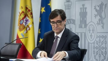 El ministro de Sanidad, Salvador Illa, comparece en rueda de prensa posterior al Consejo de Ministros celebrado en Moncloa, en Madrid (Espa&ntilde;a), a 9 de junio de 2020.
 09 JUNIO 2020 POL&Iacute;TICA;PSOE;PODEMOS;DESESCALADA;MEDIDAS POL&Iacute;TICAS
 