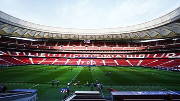 El Atlético se entrenó en el Wanda Metropolitano en la previa de su partido ante el Rayo Vallecano.