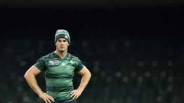 Jonathan Sexton, durante el entrenamiento de Irlanda. Por él pasarán muchas de las opciones del Trébol.