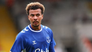 BLACKPOOL, ENGLAND - JULY 24: Dele Alli of Everton during the Pre-Season Friendly match between Blackpool and Everton at Bloomfield Road on July 24, 2022 in Blackpool, England. (Photo by Robbie Jay Barratt - AMA/Getty Images)