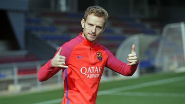 Ivan Rakitic, durante un entrenamiento con el Barcelona.