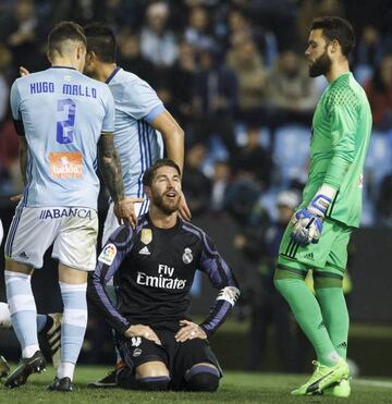 Sergio Ramos during the Copa del Rey game against Celta Vigo on Wednesday night.