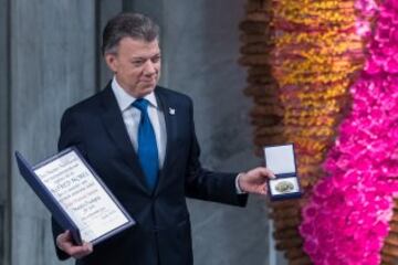 Juan Manuel Santos recibe el premio al Nobel de la Paz