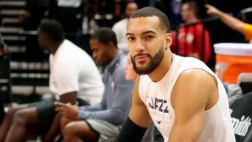 Rudy Gobert, durante un partido de la NBA con Utah Jazz