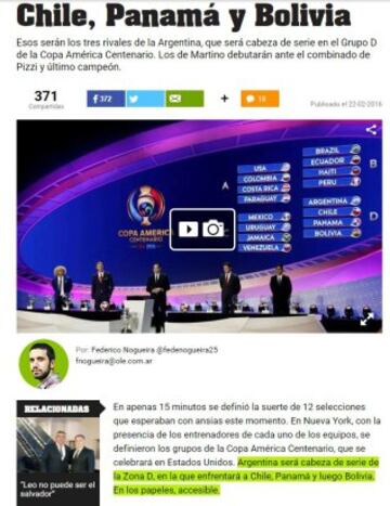 La reacción de la prensa de cada país tras el sorteo