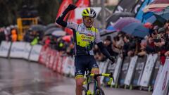 El ciclista Kobe Goossens, del equipo Intermarché-Circus-Wanty celebra su victoria en una de los trofeos de la Challenge de Mallorca.