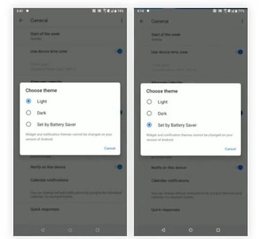 Como usar el modo oscuro en el Calendario de Android