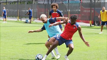 Griezmann y Lemar, durante la pretemporada.