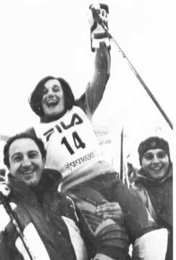 Paquito Fernández Ochoa, con su hermana Blanca Fernandez Ochoa también esquiadora.