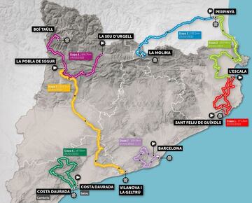 El mapa general de la Volta a Catalunya 2022