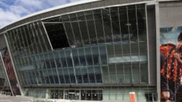 El estadio de Donetsk está inutilizado. El Donbass Arena ha sido dañado por la guerra y la Ciudad Deportiva quedó destruida.