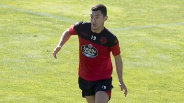 Yanis Rahmani, en un entrenamiento con el Lugo la pasada temporada.