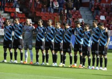 Jugadores del Lugo en el Sporting de Gij¨®n-Lugo.