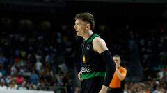 MADRID, 06/06/2023.- El escolta del Joventut Kyle Guy durante el primer encuentro de semifinales de la Liga Endesa disputado entre el Real Madrid y el Joventut de Badalona, este martes en el WiZink Center, en Madrid. EFE/ Juanjo Martín
