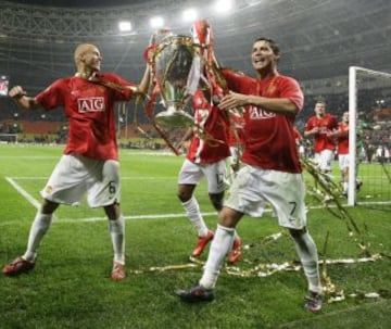 Ronaldo won the Champions League with United in 2007-08.