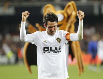 Los jugadores del Valencia celebraron la clasficación para la final de la Copa del Rey. En la imagen, Dani Parejo.