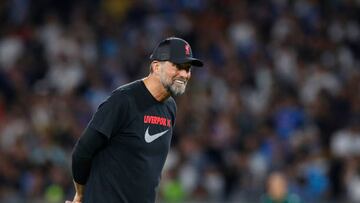 NAPLES, ITALY - SEPTEMBER 07: Head coach Jurgen Klopp of Liverpool FC looks on during the UEFA Champions League group A match between SSC Napoli and Liverpool FC at Stadio Diego Armando Maradona on September 7, 2022 in Naples, Italy. (Photo by Matteo Ciambelli/DeFodi Images via Getty Images)