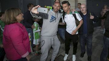 Rubén Castro, a su llegada a Gran Canaria, ayer.