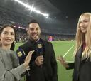 Carmen Villalobos y su esposo, invitados de honor al Camp Nou