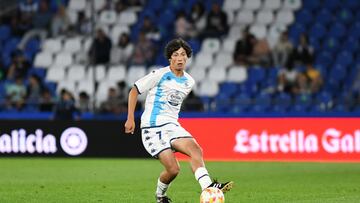 Jairo Noriega, durante un amistoso con el Deportivo en Riazor.