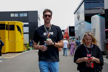 Pau Gasol a su llegada al Circuito de Montmeló.